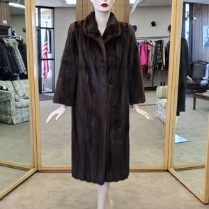 Natural Mahogany Mink Fur 45" Coat